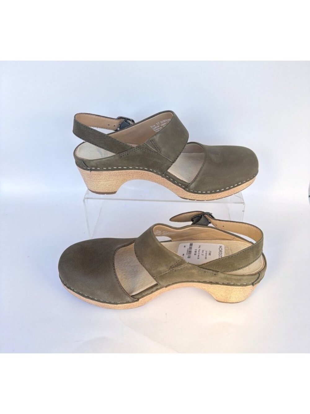 Dansko Lucia Platform Pumps Slingback Closed-Toe Sandals Ivy Green Size 37 - Picture 3 of 13